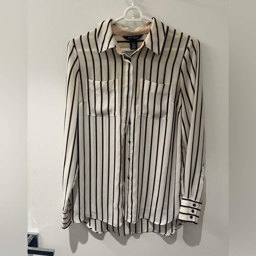 White House Black Market Striped Blouse